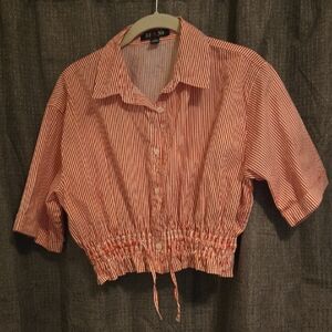 Red Striped Button Down Shirt
